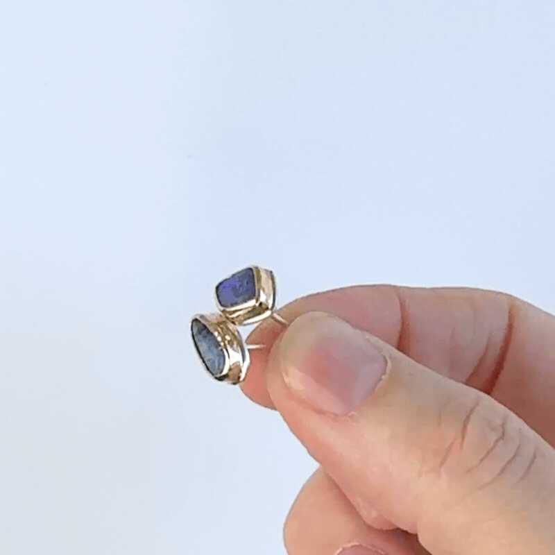 Kindred Stones Opal Earrings | 9k gold & Sterling Silver