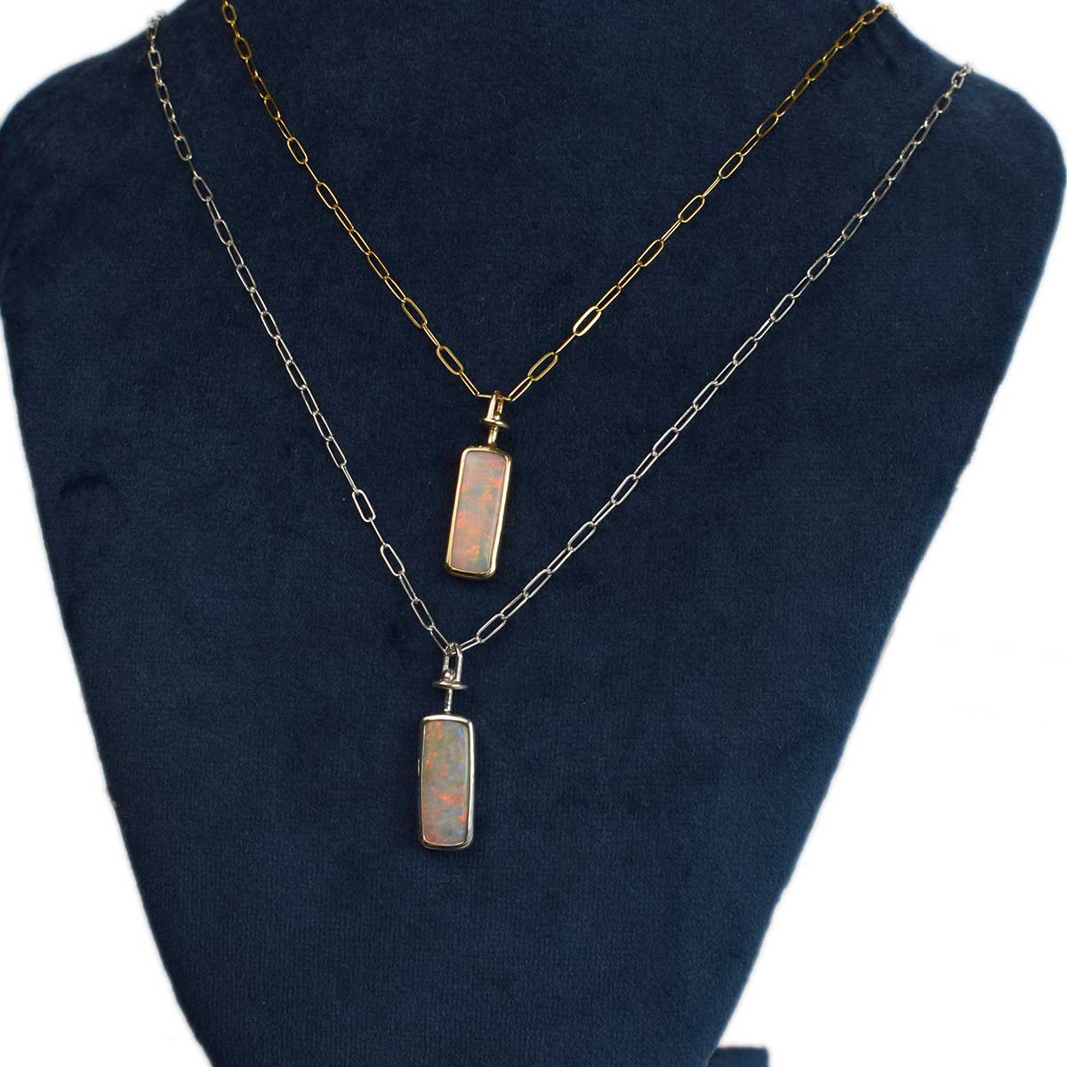 Dual Horizon | Double Sided Opal Necklace | 14K Gold