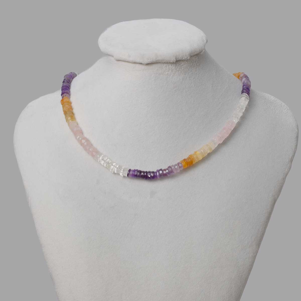 Heshi Beaded Ombre Necklace | Amethyst, Citrine and Rose Quartz
