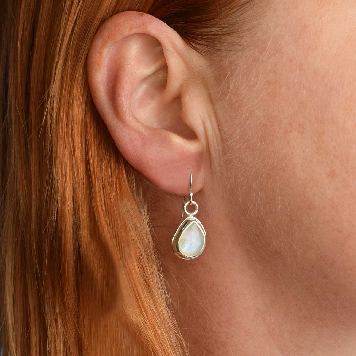 Rosecut Moonstone Earrings | Sterling Silver