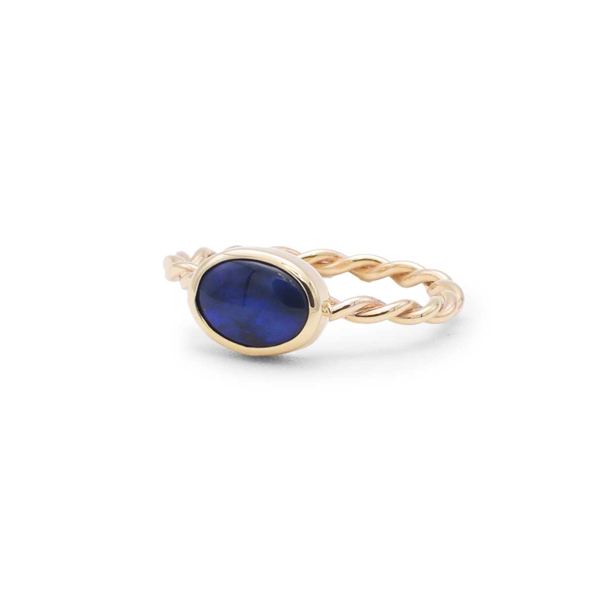 Black Opal Ring | 9K Gold