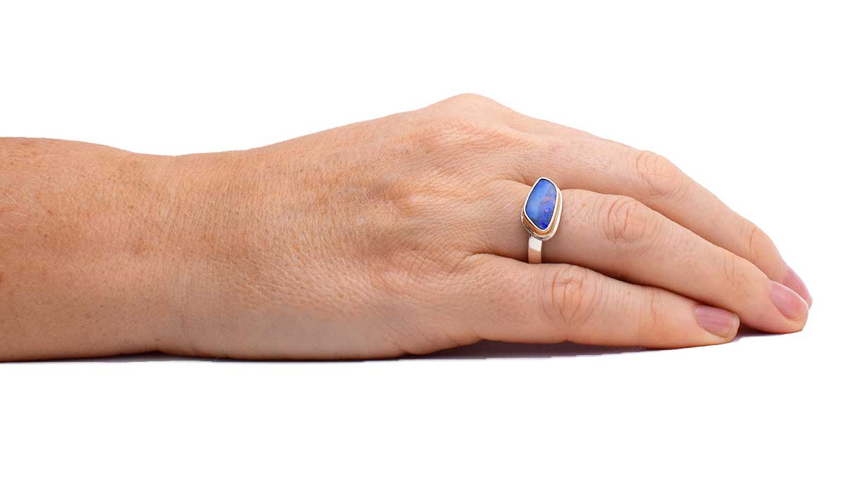 ORMM111_Blue_Boulder_Opal_Mixed_Metal_Ring_Size_6.5