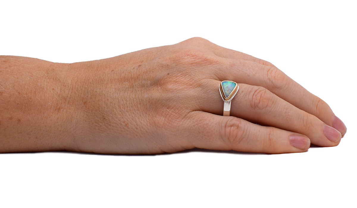 ORMM115_Triangle_Crystal_Opal_Mixed_Metal_Ring_Size8