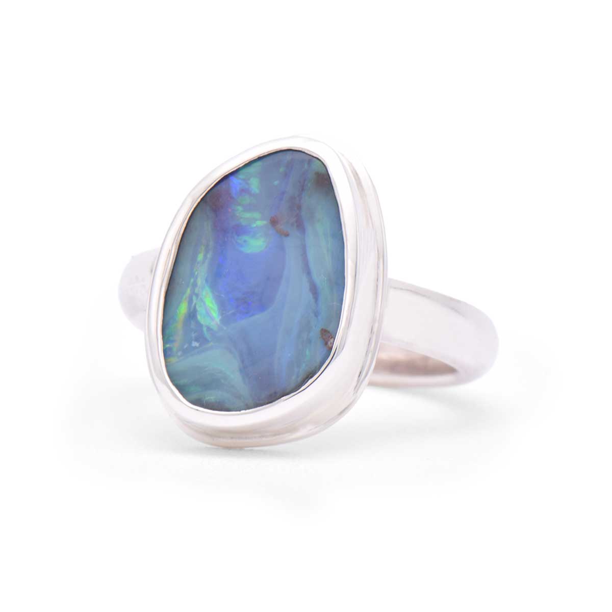 Boulder Opal Ring | Sterling Silver | Size 6