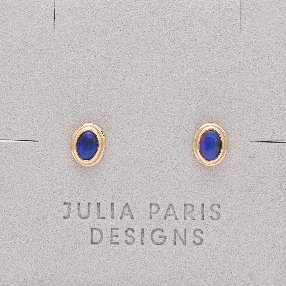 EOG001_9KGold_Black_Opal_Stud_Earrings