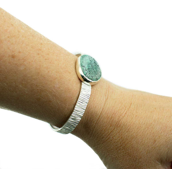 Hubei Turquoise Sterling Silver Cuff