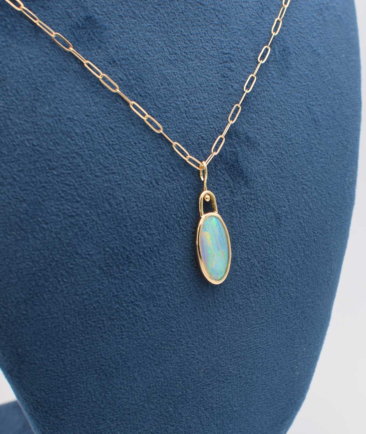 Double Sided Opal Necklace | 14k gold