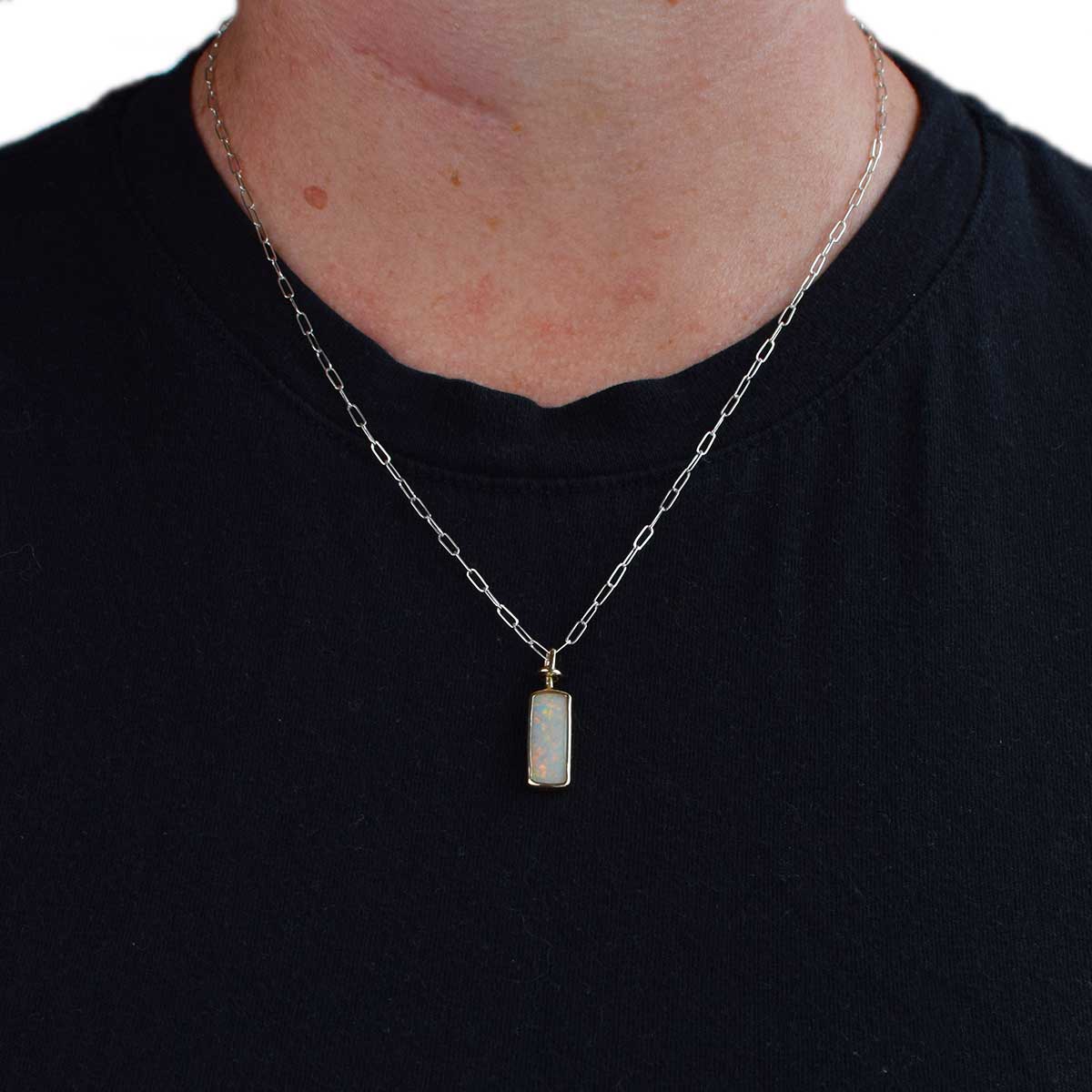 Double Sided Opal Necklace | Sterling Silver