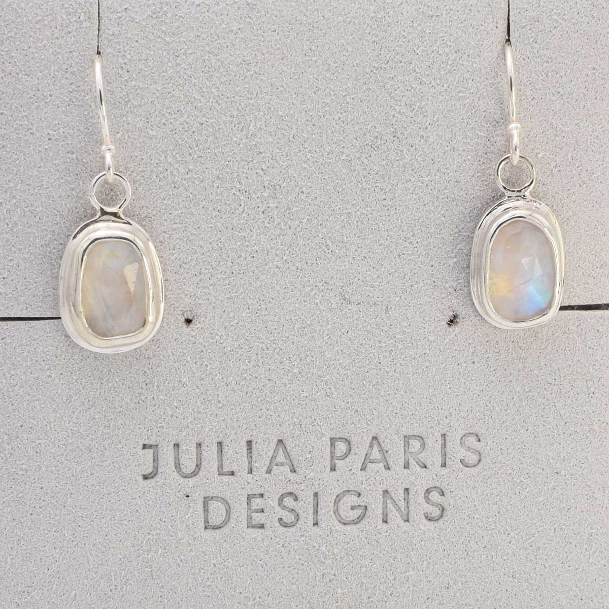 Rosecut Moonstone Earrings | Sterling Silver