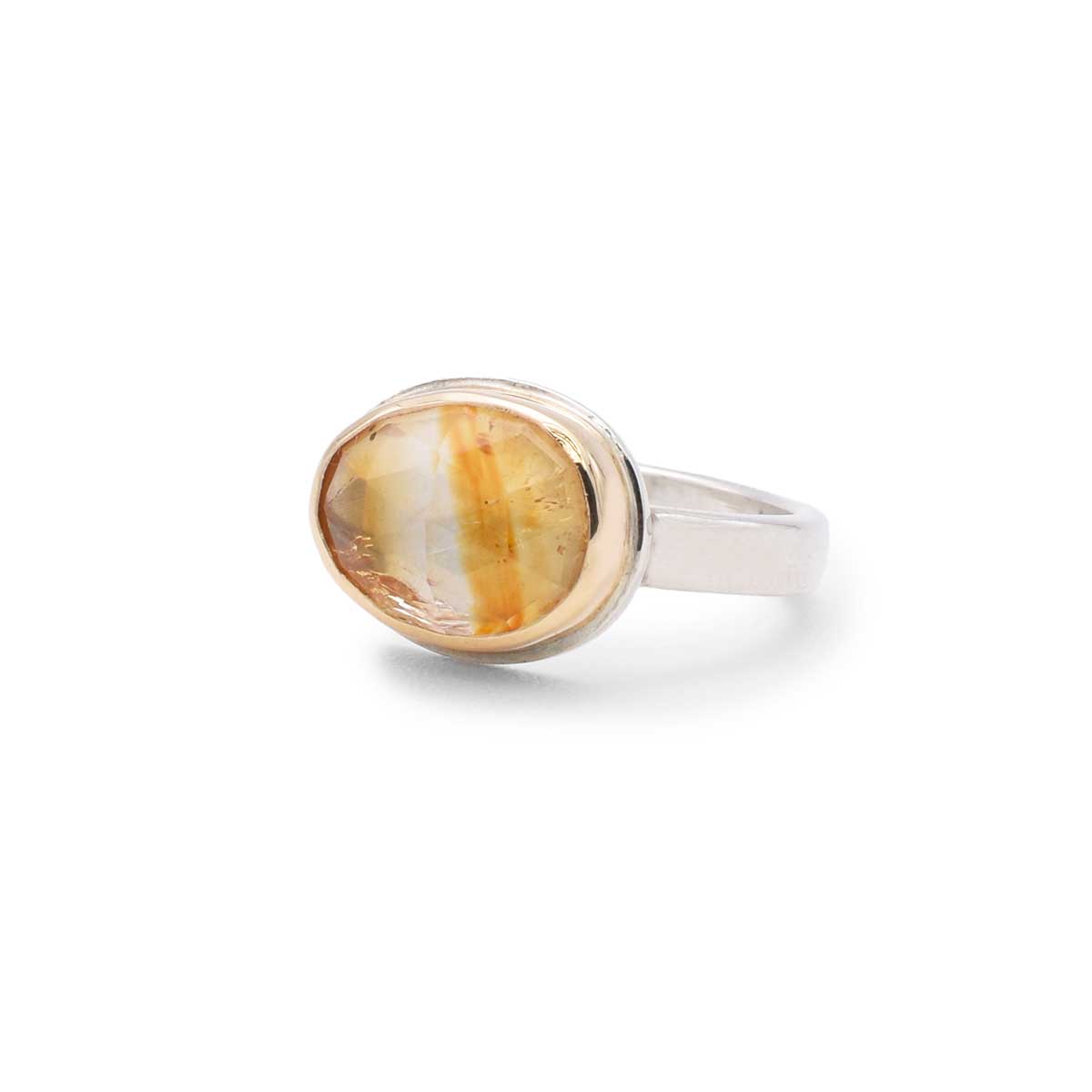 Rose-cut Citrine Ring | 14K Gold & Sterling Silver