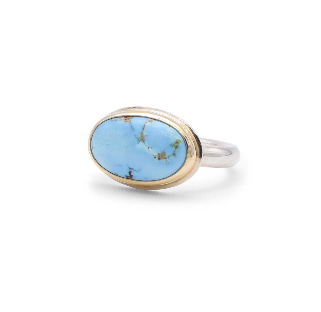 Lavender Turquoise Ring | 14K Gold & Sterling Silve