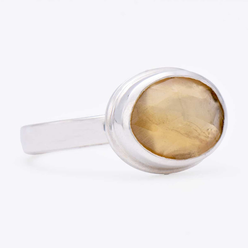 Rose-cut Citrine Ring | Sterling Silver