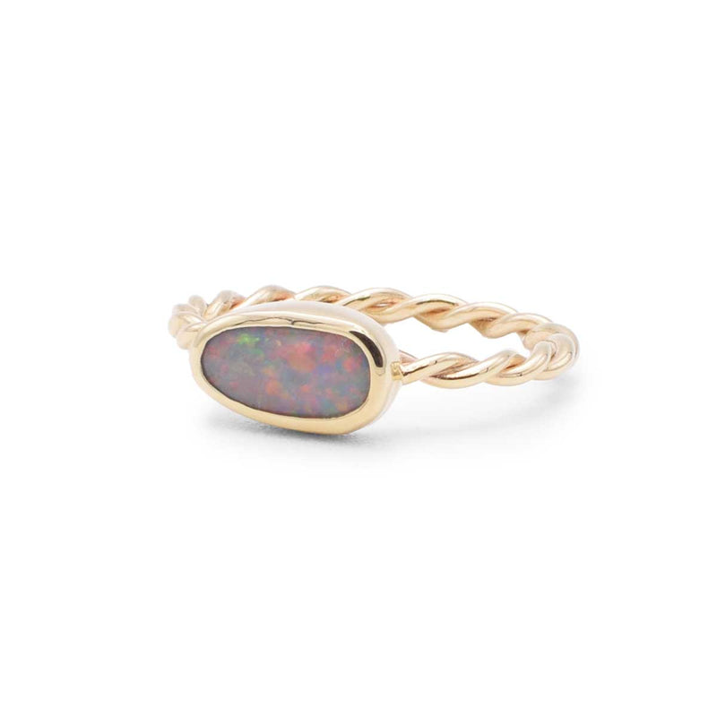Twilight Glow | Lightning Ridge Opal 9K Gold | East West Ring