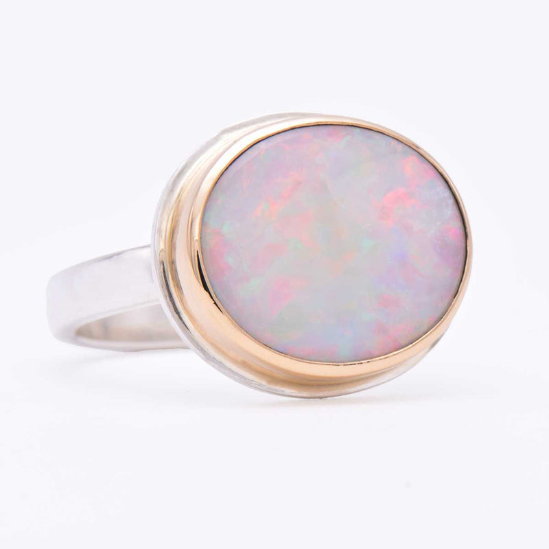 ORMM100_White_Oval_Opal_Mixed_Metal_Ring_Size7.5