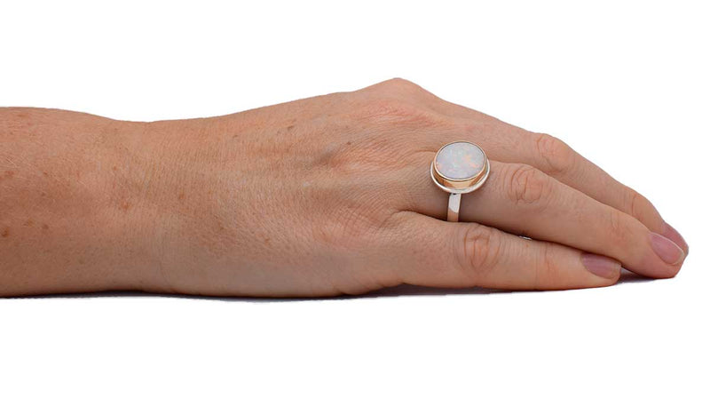 ORMM100_White_Oval_Opal_Mixed_Metal_Ring_Size7.5