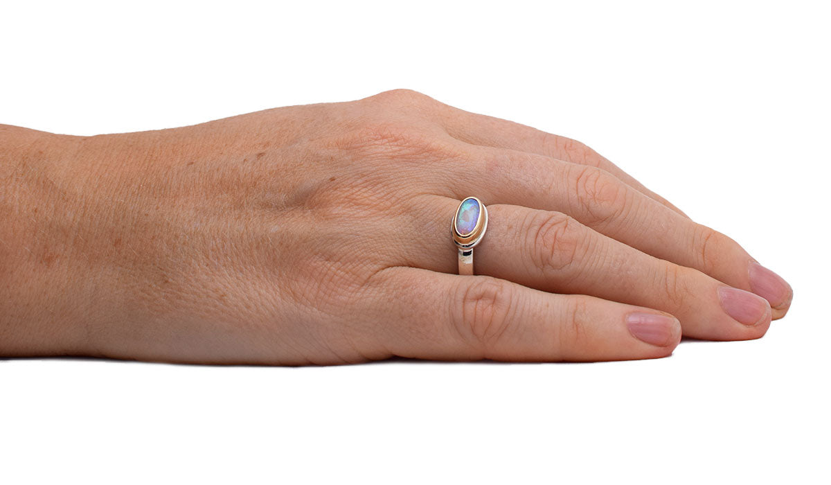 ORMM114_Oval_Crystal_Opal_Mixed_Metal_Ring_Size6.5