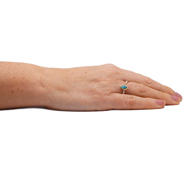 Boulder Opal Split Ring | 14K Gold & Sterling Silver | Size 7.5