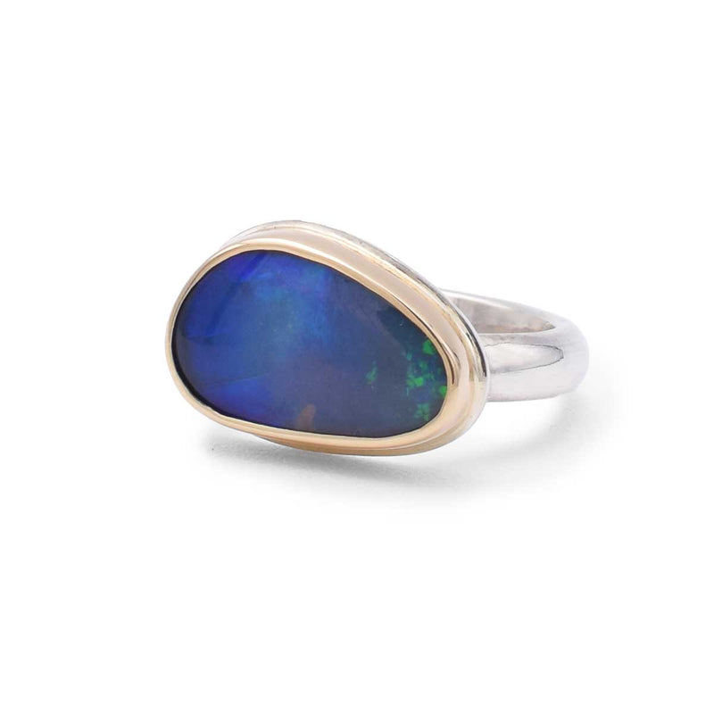 Ocean Shift Ring | Winton Boulder Opal 14K Gold & Sterling Silver