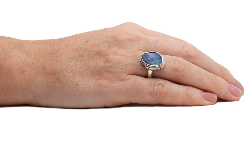 ORSS018_Freeform_Boulder_Opal_RIng_Sterling_Silver_Size6