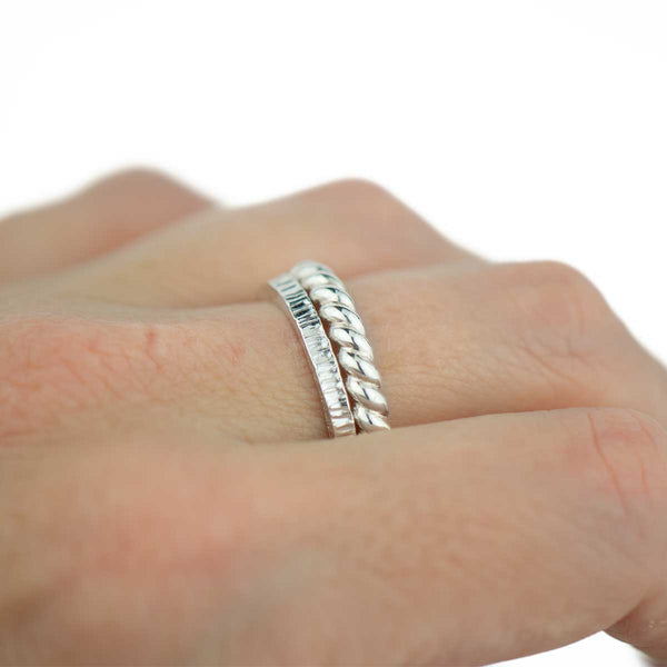 Sterling Silver Thick Twist Ring 