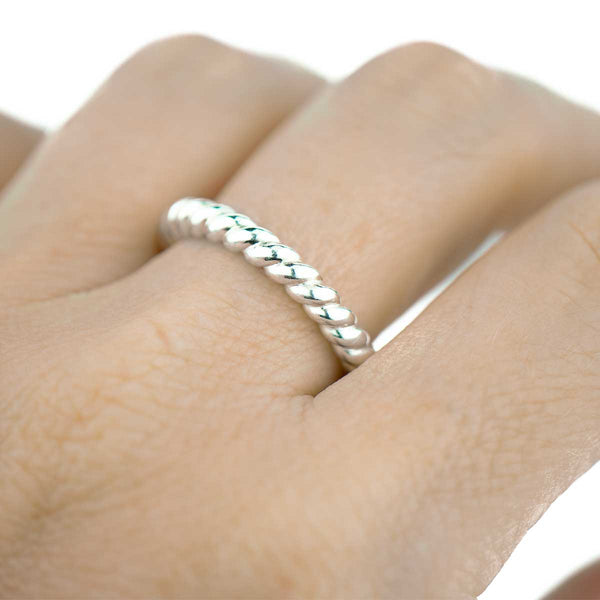 Sterling Silver Thick Twist Ring 