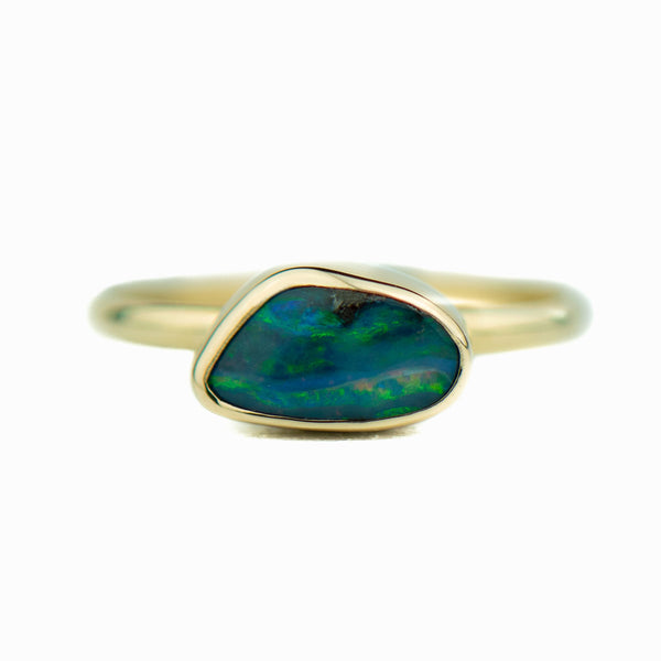 Tiny Angular Boulder Opal Ring | 14k Gold | Size 6.5 - ONE OF A KIND