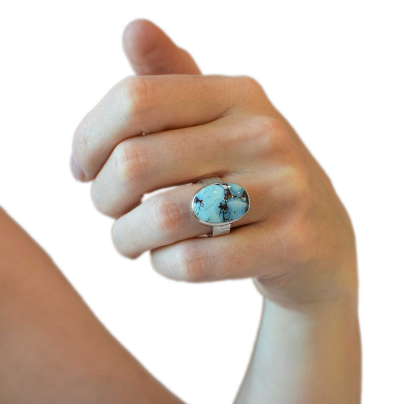 Lavender Turquoise Ring Sterling Silver Size 6 / M