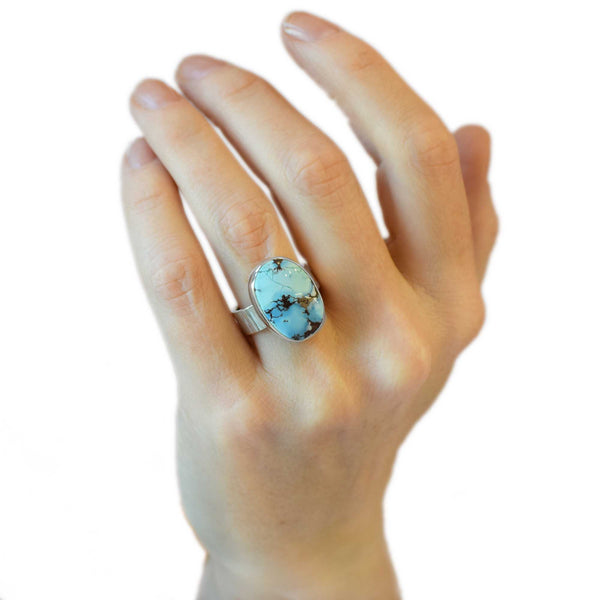 Lavender Turquoise Ring Sterling Silver Size 6 / M