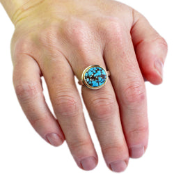 LavenderTurquoiseMixedMetalRingSize7.5